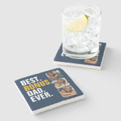 Gepersonaliseerde Vaderdag Beste Bonus Papa Ooit Stenen Onderzetter (Zijkant)