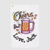 Gepersonaliseerde Vaderdag cadeau van Kinder Golfhanddoek (Voorkant)