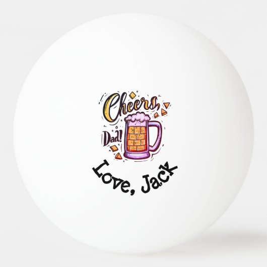 Gepersonaliseerde Vaderdag cadeau van Kinder Pingpongbal (Voorkant)
