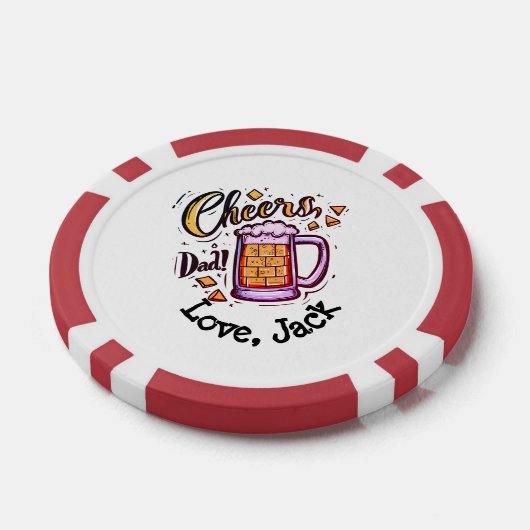 Gepersonaliseerde Vaderdag cadeau van Kinder Poker Chips (Enkel)