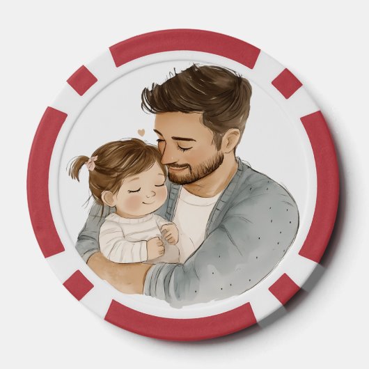 Gepersonaliseerde Vaderdag cadeau van Kinder Poker Chips (Achterkant)