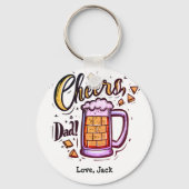 Gepersonaliseerde Vaderdag cadeau van Kinder Sleutelhanger (Voorkant)