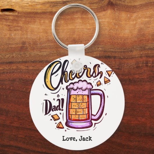 Gepersonaliseerde Vaderdag cadeau van Kinder Sleutelhanger (Voorkant)