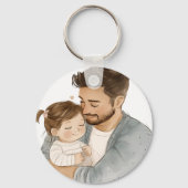 Gepersonaliseerde Vaderdag cadeau van Kinder Sleutelhanger (Achterkant)