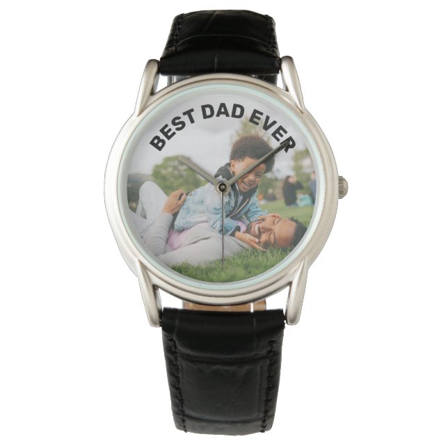 Gepersonaliseerde Vaderdag cadeau voor papa Horloge (Voorkant)