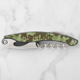 Gepersonaliseerde Vaderdag Camouflage Kurkentrekke Kurkentrekker