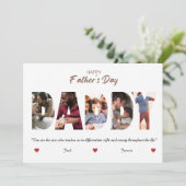 Gepersonaliseerde Vaderdag DADDY fotocollage Kaart (Staand voorkant)