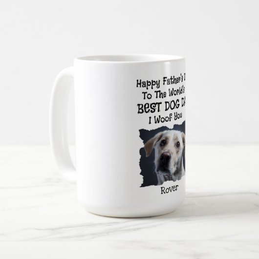 Gepersonaliseerde Vaderdag Dog Mok (Voorkant links)