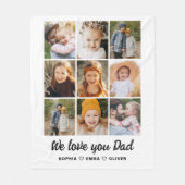 Gepersonaliseerde Vaderdag Foto Instagram Collage Fleece Deken (Voorkant)