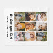 Gepersonaliseerde Vaderdag Foto Instagram Collage Fleece Deken (Voorkant (Horizontaal))