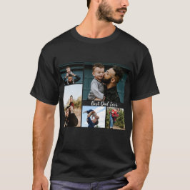Gepersonaliseerde Vaderdag fotocollage T-shirt