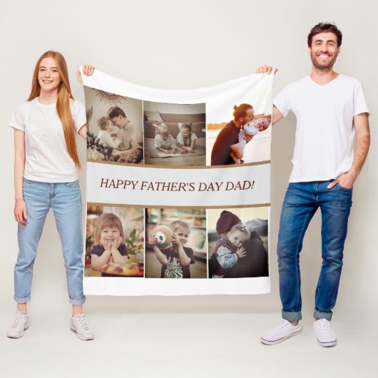 Gepersonaliseerde Vaderdag Fotodeken Fleece Deken (In situ)