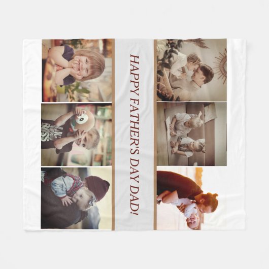 Gepersonaliseerde Vaderdag Fotodeken Fleece Deken (Voorkant (Horizontaal))
