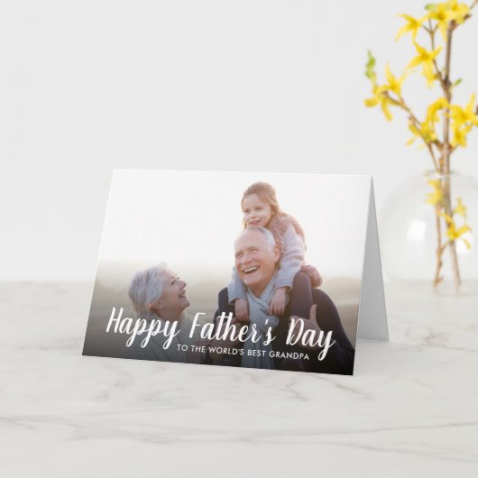 Gepersonaliseerde Vaderdag-fotokaart voor opa Kaart (Gele Bloem)