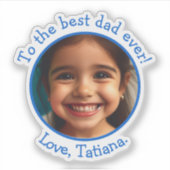 Gepersonaliseerde Vaderdag-fotonaam Keepsake Sticker (Voorkant)
