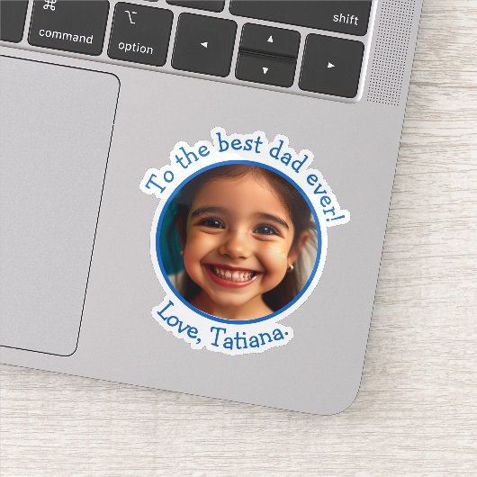 Gepersonaliseerde Vaderdag-fotonaam Keepsake Sticker (Detail)