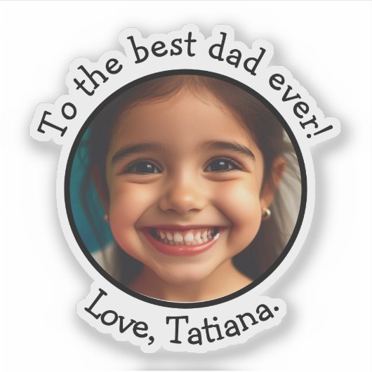 Gepersonaliseerde Vaderdag-fotonaam Keepsake Sticker (Voorkant)