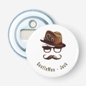 Gepersonaliseerde Vaderdag Gift van Kinder Button Flesopener (Voorkant)