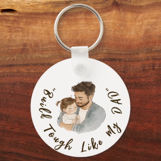 Gepersonaliseerde Vaderdag Gift van Kinder Sleutelhanger (Achterkant)