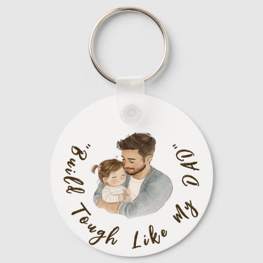 Gepersonaliseerde Vaderdag Gift van Kinder Sleutelhanger (Achterkant)