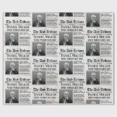 Gepersonaliseerde Vaderdag inpakpapier krant (Vlak)