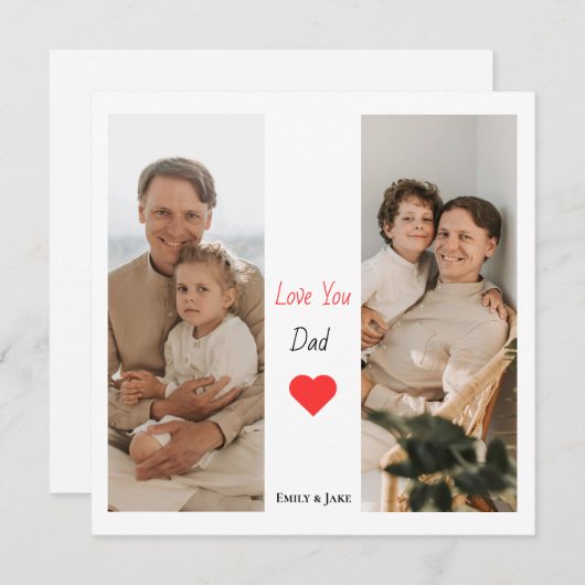Gepersonaliseerde Vaderdag-Kaart (Voorkant / Achterkant)