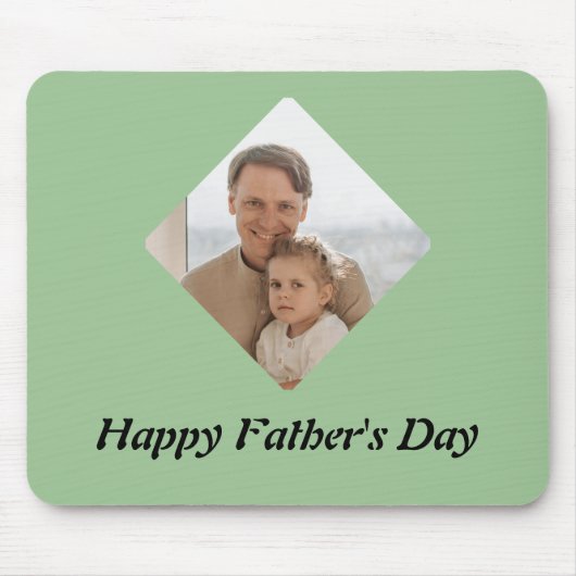 Gepersonaliseerde Vaderdag Mousepad – Zacht Groen Muismat (Voorkant)