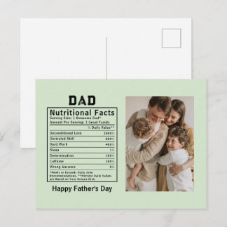 Gepersonaliseerde Vaderdag Papa Voedingsfeiten Briefkaart