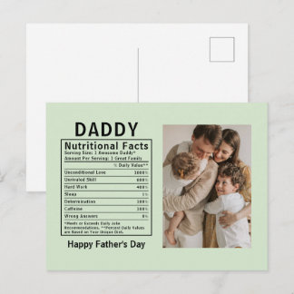 Gepersonaliseerde Vaderdag Papa Voedingsfeiten Briefkaart