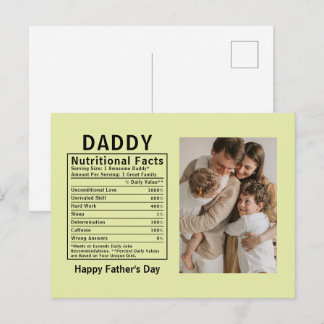 Gepersonaliseerde Vaderdag Papa Voedingsfeiten Briefkaart