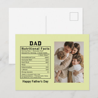Gepersonaliseerde Vaderdag Papa Voedingsfeiten Briefkaart