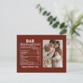Gepersonaliseerde Vaderdag Papa Voedingsfeiten Briefkaart (Staand voorkant)