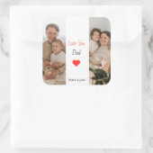 Gepersonaliseerde Vaderdag-Sticker | Pap Gift Vierkante Sticker (Tas)