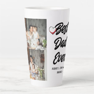 Gepersonaliseerde vaderdag, twee foto collage cade latte mok