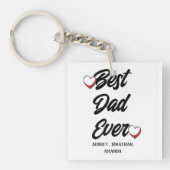 Gepersonaliseerde vaderdag, twee foto collage cade sleutelhanger (voorkant)