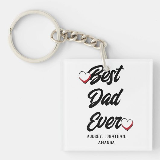 Gepersonaliseerde vaderdag, twee foto collage cade sleutelhanger (voorkant)