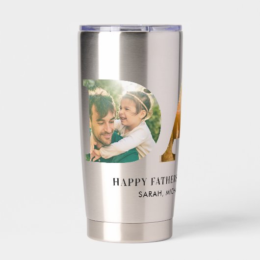 Gepersonaliseerde vaders dag foto geïsoleerde drinkbeker (Voorkant)
