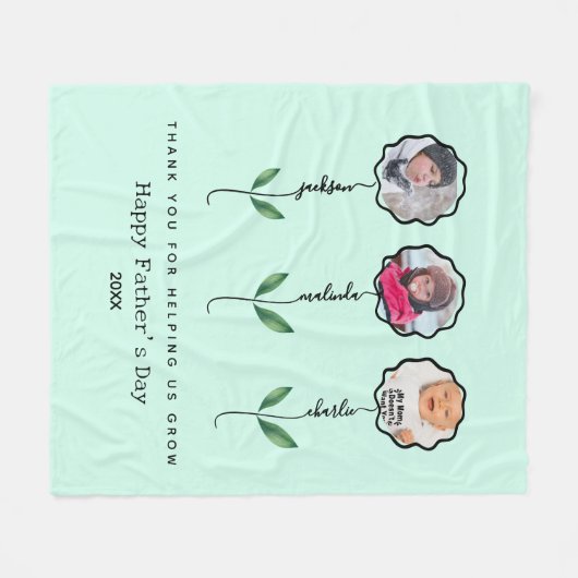 Gepersonaliseerde Vaders Tuin Fotocadeau van kinde Fleece Deken (Voorkant (Horizontaal))