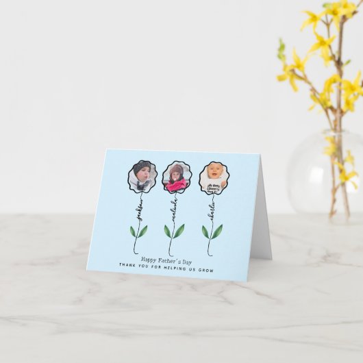 Gepersonaliseerde Vaders Tuin Fotocadeau van kinde Kaart (Gele Bloem)