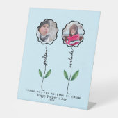 Gepersonaliseerde Vaders Tuin Fotocadeau van kinde Reclamebord Met Voetstuk (Voorkant)