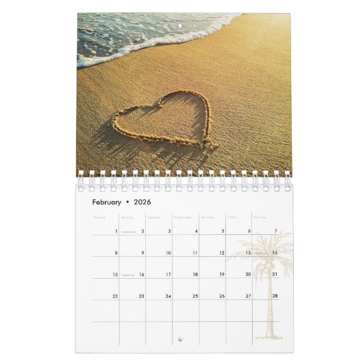 Gepersonaliseerde vakantie 2026 Familiefoto Kalender (Feb 2026)