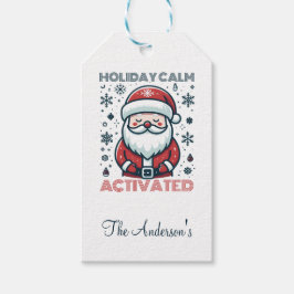 Gepersonaliseerde vakantie Calm Santa Cadeaulabel