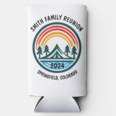 Gepersonaliseerde vakantie en camping seltzer blikjeskoeler (Voorkant)