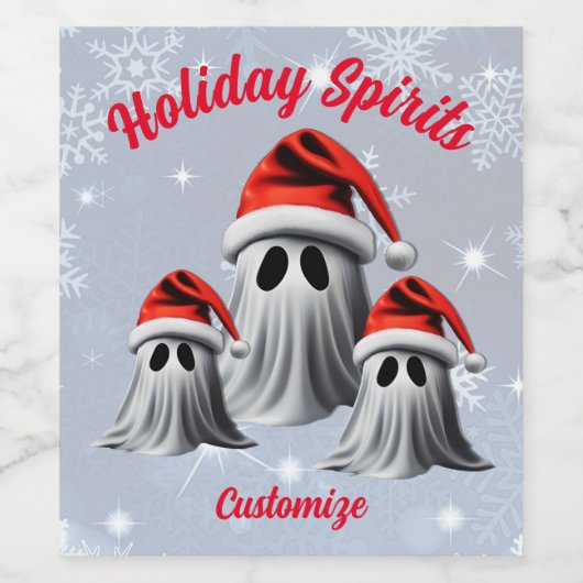 Gepersonaliseerde vakantie geesten wijn etiket (Enkel label)