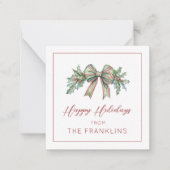 Gepersonaliseerde Vakantie Greenery Cadeaubehuizin Notitiekaartje (Voorkant)