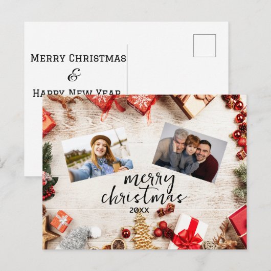 Gepersonaliseerde vakantie Kaart - Custom Photo Ch (Voorkant / Achterkant)