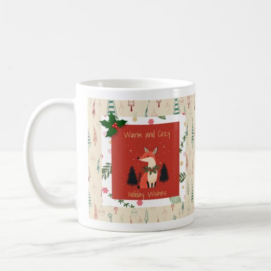 Gepersonaliseerde vakantie Mok met Schattigee Fox (Links)