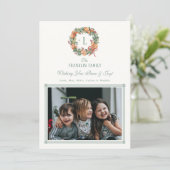 Gepersonaliseerde vakantie monogram fotokaarten di feestdagenkaart (Staand voorkant)