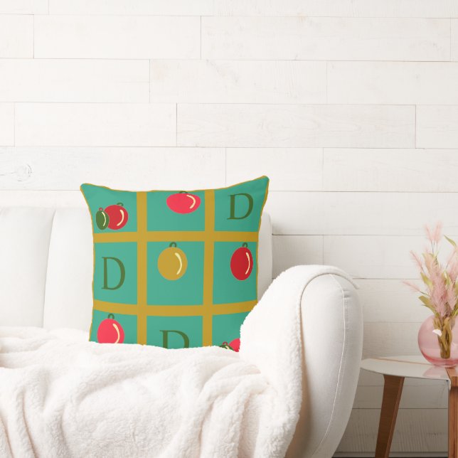 Gepersonaliseerde vakantie sierpleinen op goud kussen (Bank)