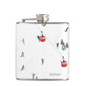 Gepersonaliseerde vakantie skilift heupfles (Voorkant)